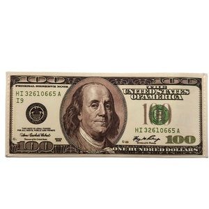 Wallet 7-3/4”x3-1/3” $100 Bill Slim Bifold Simple Novelty